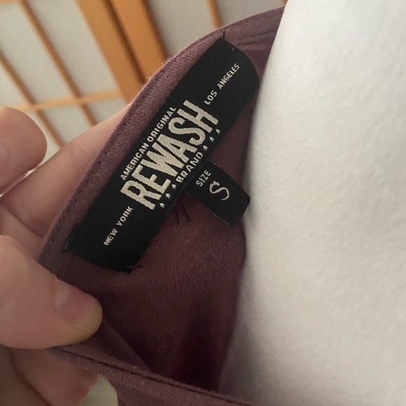 American Original Rewash ruched Purple Top V-neck Wear 2 Ways Size Small - Picture 7 of 8